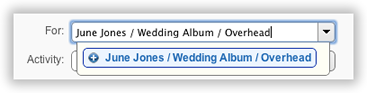 A selector offering to create a new item named after the search term, marked with a plus sign.